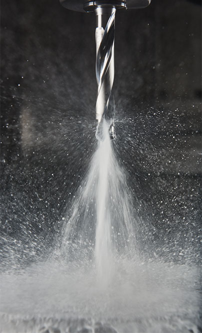 The KenTIP drills, like the GOdrill microdrills, are coolant through—which allows for deep drilling at high speeds.